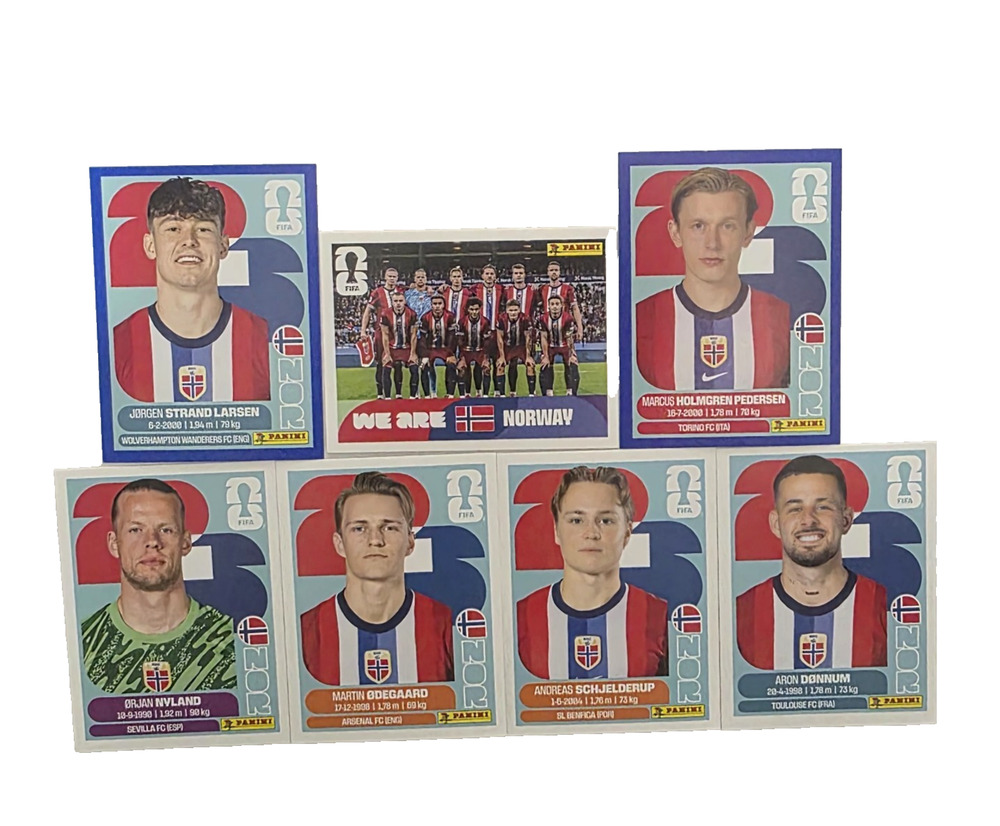 Panini 2026 World Cup Norway NOR Sticker (Lot7)NOR13,2,6,10/ Blue Parallel inc
